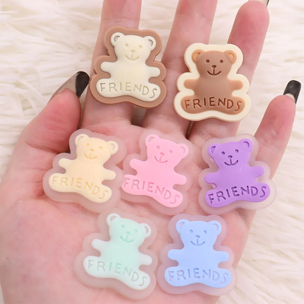 Mix 50pcs PVC Cartoon Animal Kawaii Colorful Bear Friends Shoe Charms Garden Shoes Decoration Buckle Clog DIY Wristband Kid Gift