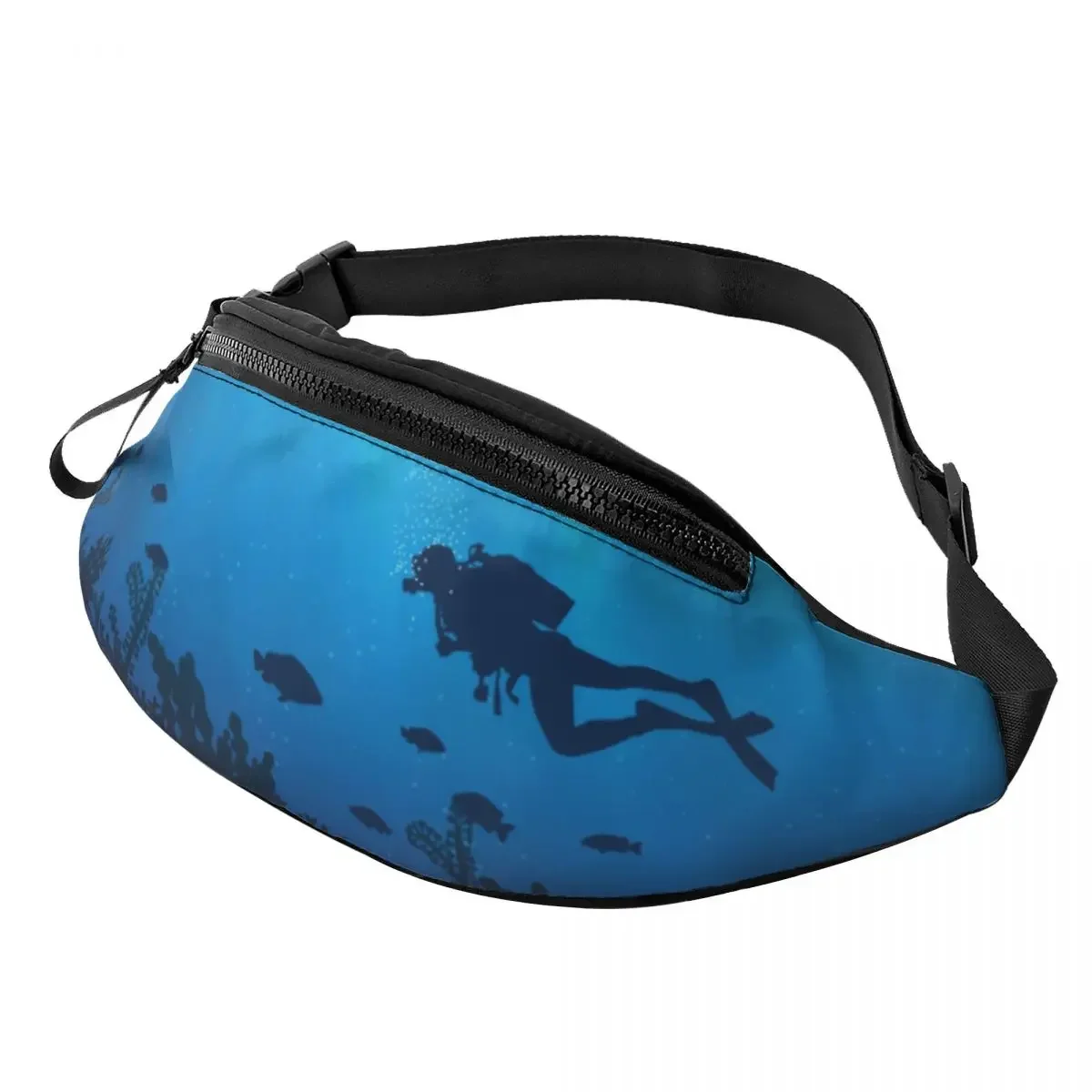 Scuba Pattern Fanny Bag Customized Dive Lover Divers Crossbody Waist Pack Men Women Traveling Phone Money Pouch