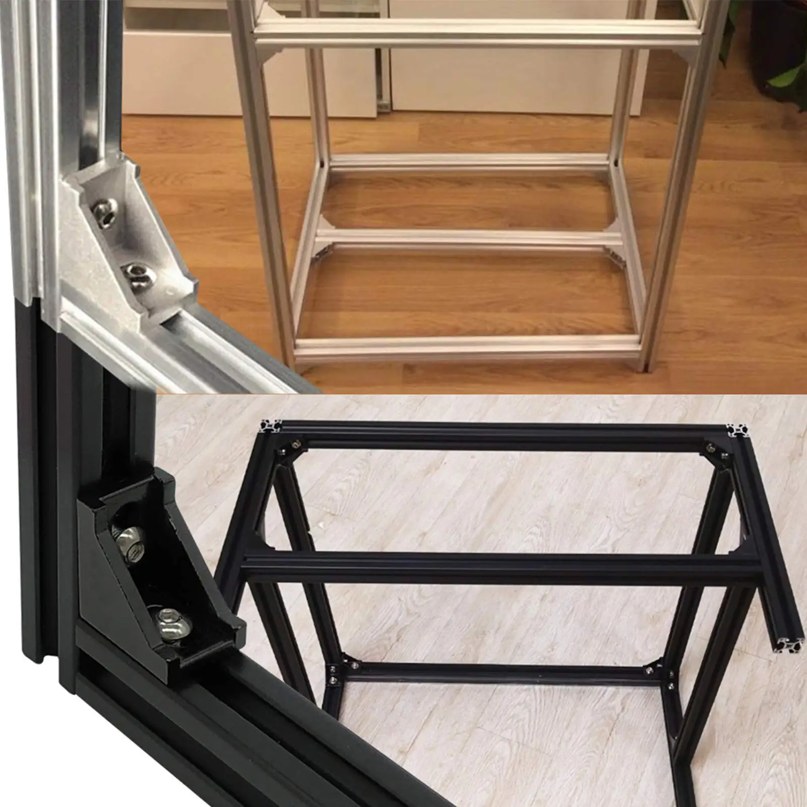20 Stück 20 x 28 Winkelhalterung, rechtwinkliger Steckverbinder der Serie 2020, 2-Loch-Aluminiumhalterung für Aluminium-Strangpressprofil mit Schlitz, 6 mm – Detail 17