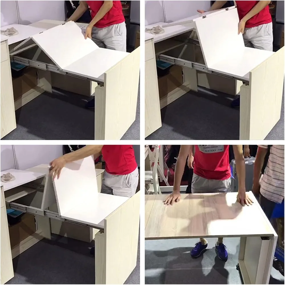 

1270mm Full Extension Aluminum Table Slide Guide Rail for Kitchen Countertop Cabinet Desk Drawer