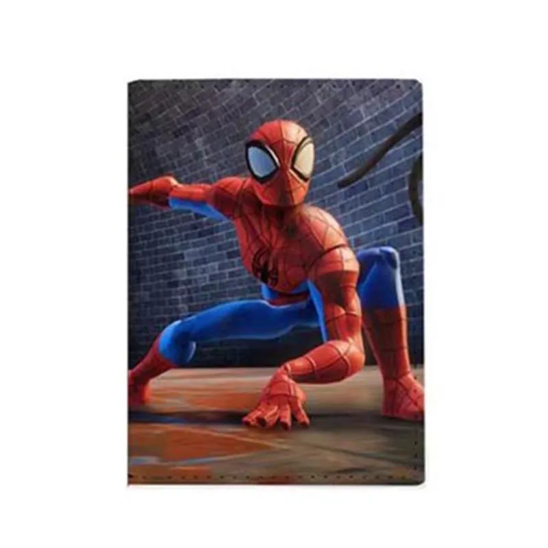 Cartoon Travel Accessories Disney Spiderman Passport Holder PU Leather Women Men Passport Cover Case Card ID Holders