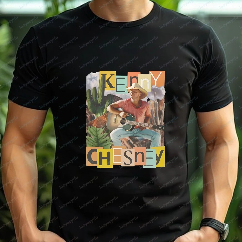 New Style Tops and T-shirts with A Retro Kenny Chesney Design. Summer Short-sleeved Comfortable T-shirts for Both Men and Women.