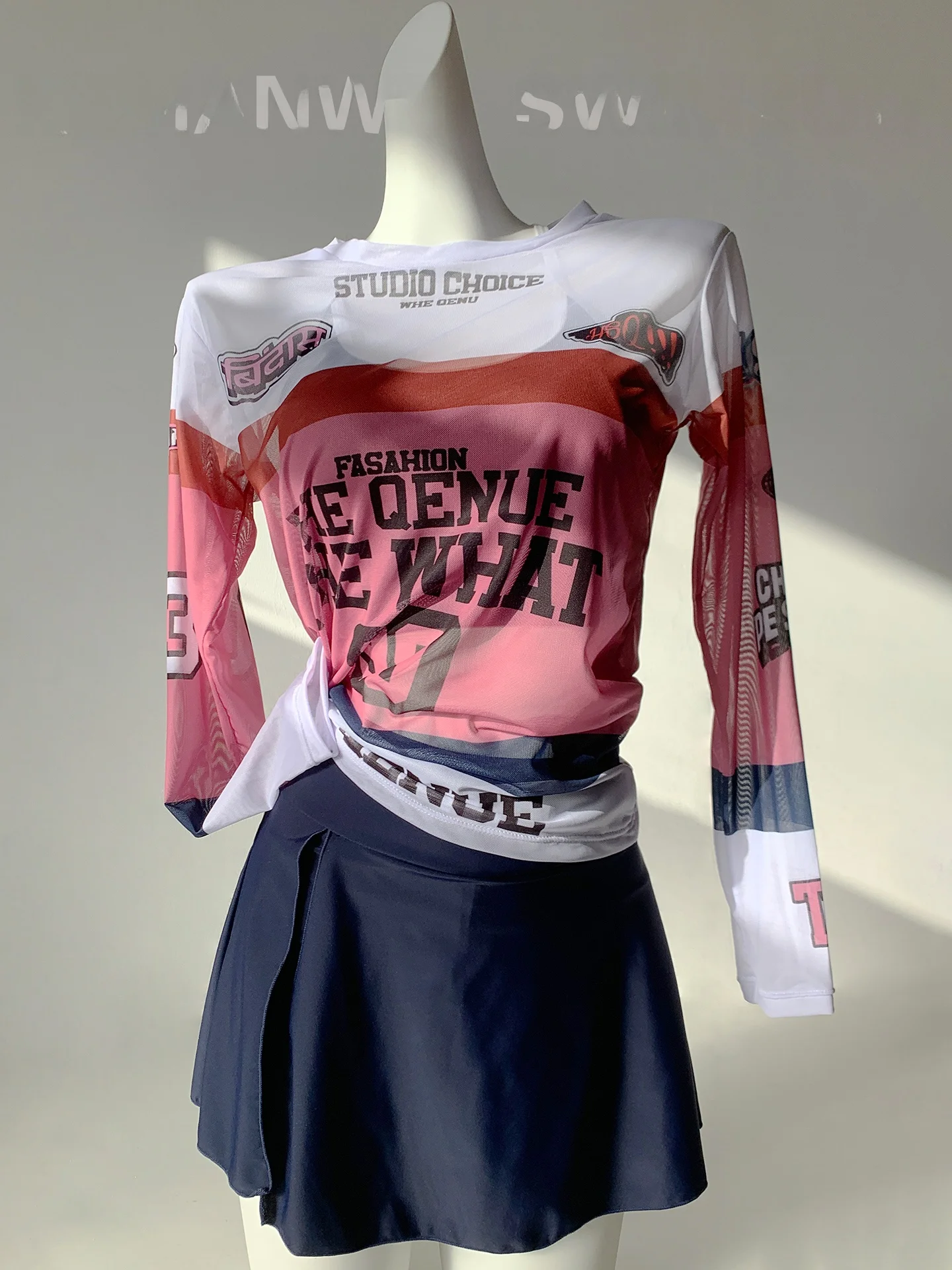 

Summer Sweetheart Casual Sports Swimsuit Women's Tee-piece Set Cute Slimming Skirt Pants 2026 New Sle Teen Girl Swimwear