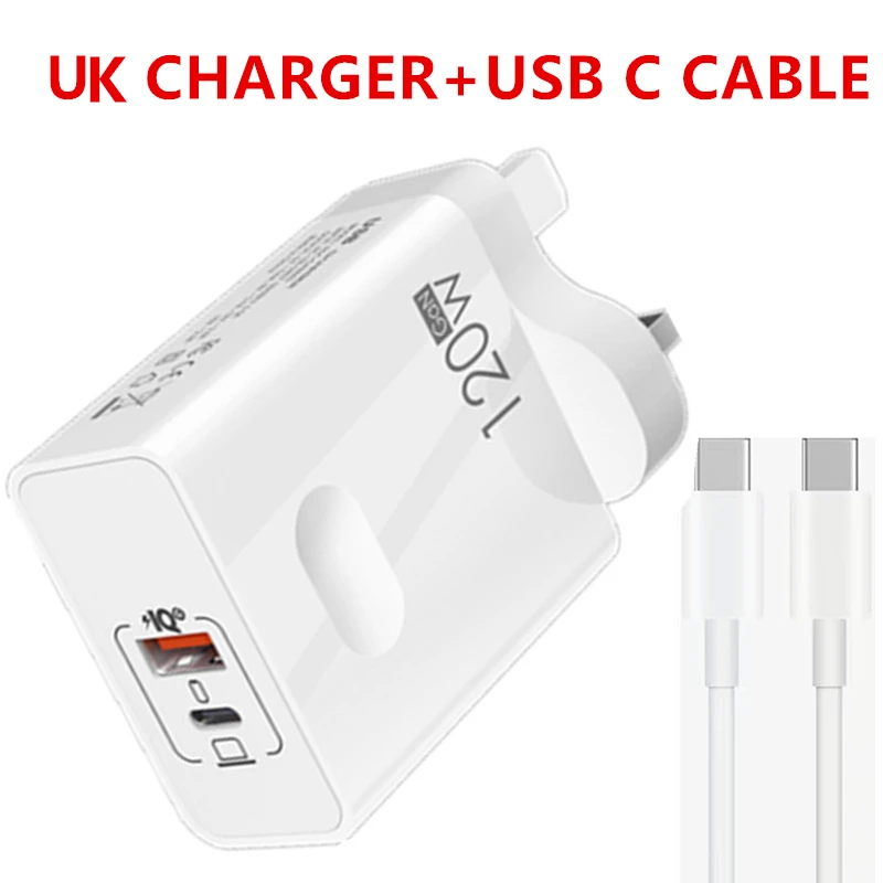 USB C 120W Gan Super Fast PD Charger For Laptop Tablets iPhone 15 iPad Macbook OPPO Samsung Xiaomi USB Quick Charging Adapter