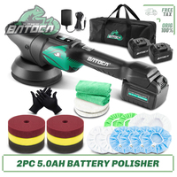 Batoca S2 Cordless Car Polisher Set 2 x 5.0Ah Battery Wireless Car Polishing Machine Dual Action LCD Soft Start Polisher