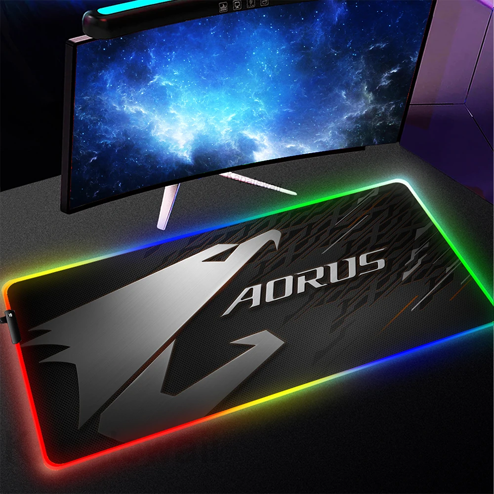 

Gaming Mouse Pad Computer Aorus Mousepad RGB Large Mouse Mat Gamer Mouse Carpet Big Mause Pads Game Deskmat with Backlit