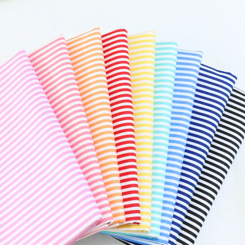 160x50cm Cotton Fabric Fruit Color Striped Printed Diagonal Sewing Cloth, Handmade DIY Bedding