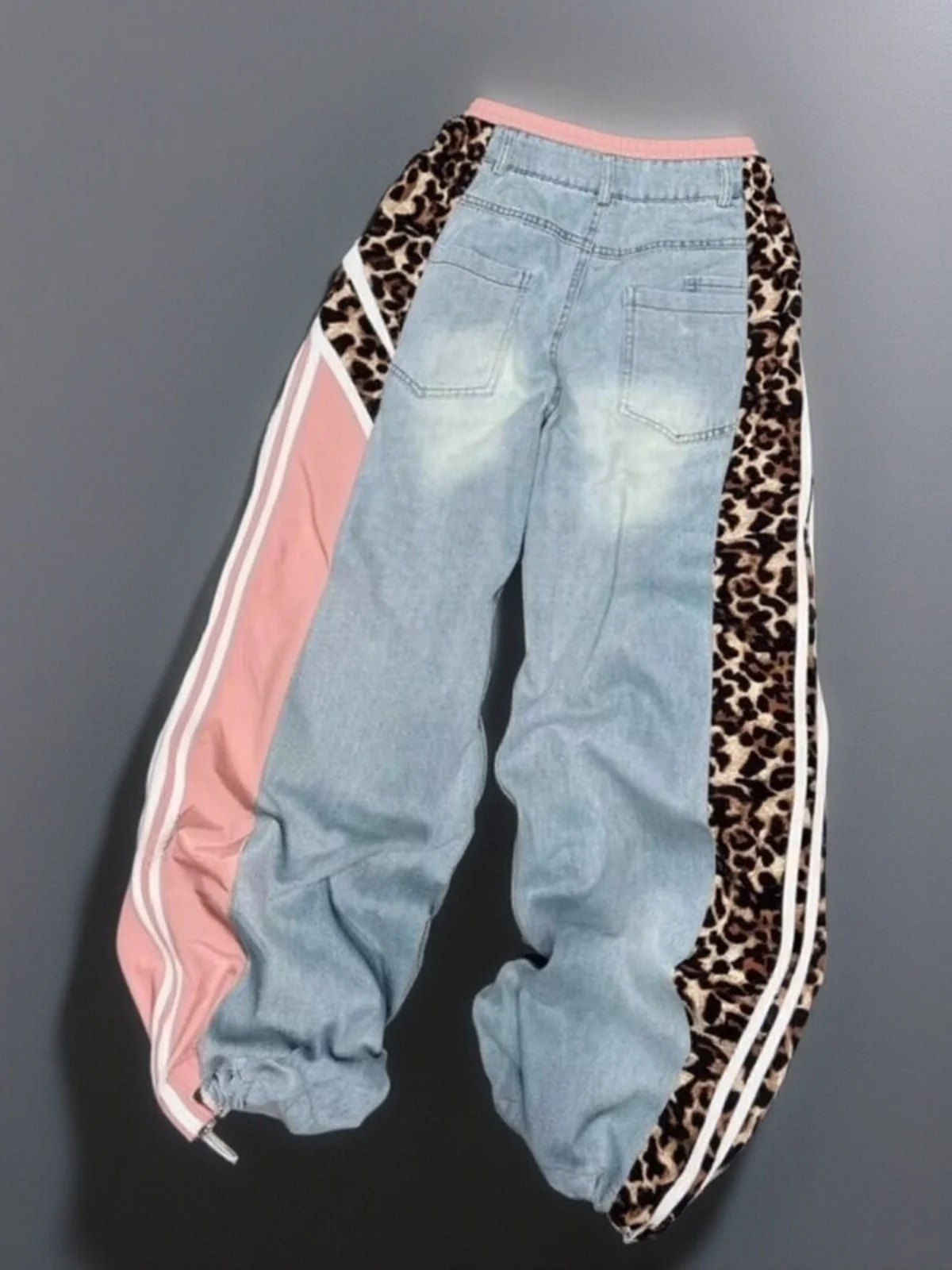 

Leopard Print Straightleg Loosefitting Trousers Women's Casual Pants Loose Fit Straight Leg Design Button Waist Long Length