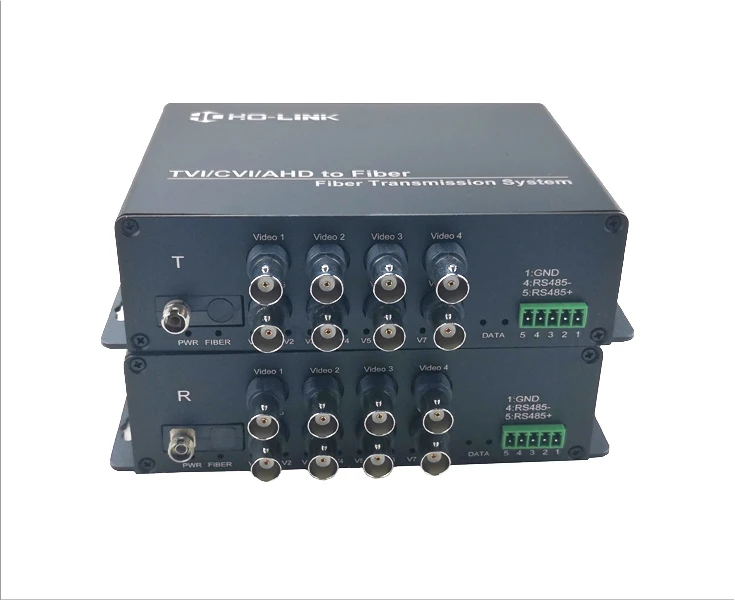 

8 CHS 720P HDCVI/TVI/AHD to Fiber Video Converter with 1 Channel Reverse