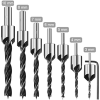 5pcs/8pcs,Woodworking Countersink Drill Bit Set,with Wrench,3mm~10mm,Three Point Drill Bits,Drilling Hole Tools,for Chamfer&Ream