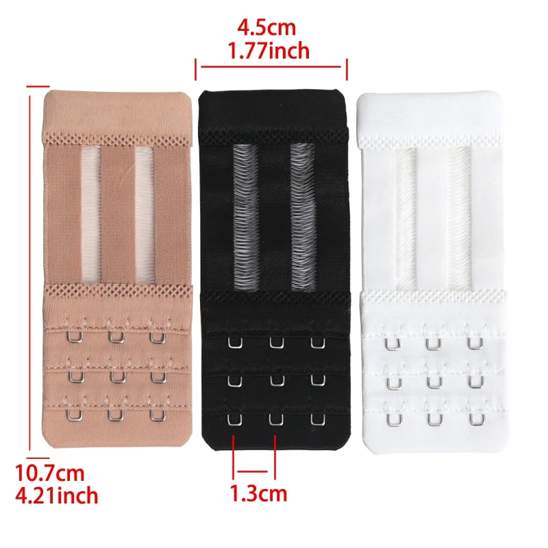 3 kusy, 3 řady se 3 háčky, prodlužovací popruhy, pohodlný nastavitelný pás na podprsenku, dámské spodní prádlo, spodní prádlo, prodlužovací popruhy na podprsenku, příslušenství - náhled 4