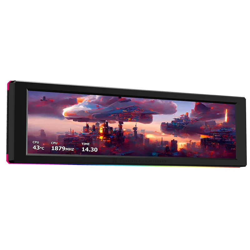 Thermalright TROFEO VISION 9.16 ARGB LCD Chassis secondary screen,Magnetic design/1920*480 resolution IPS smart display view 2