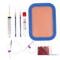 1PC Human Skin Venipuncture IV Injection Training Silicone Pad Surgical Simulation Model Acupuncture Skills Practice Set