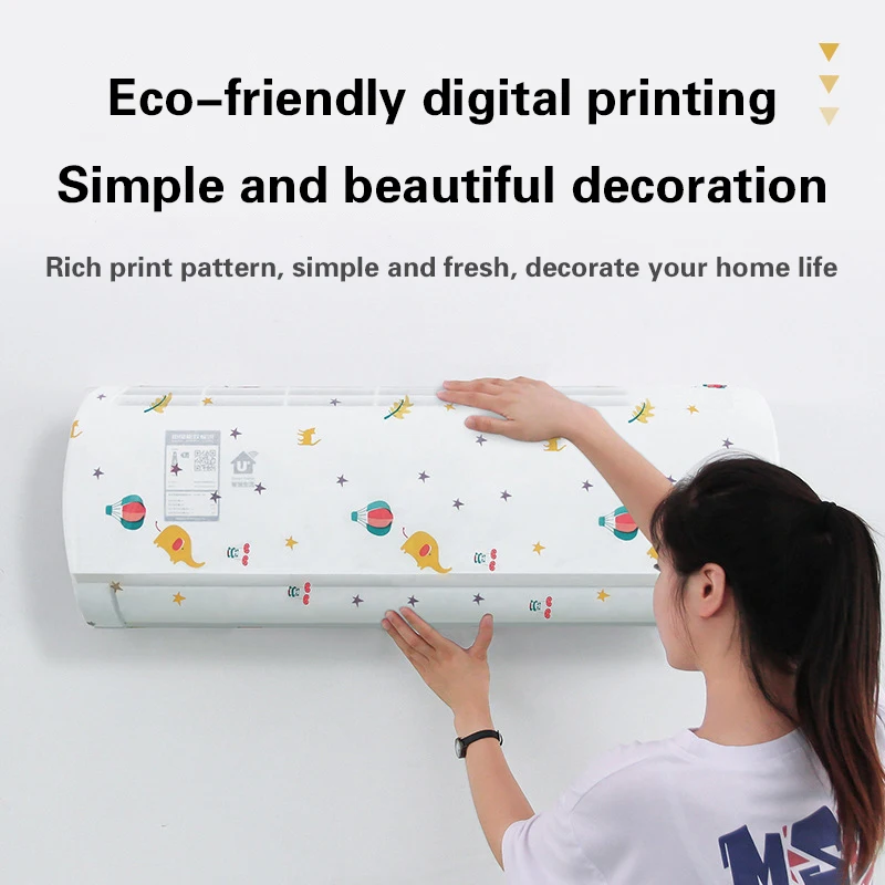 1Pcs Air Conditioner Dust Cover Wall Mounted Fan Universal Minimalist Creative Cartoon Washable Fan Cover Air Conditioner Cover