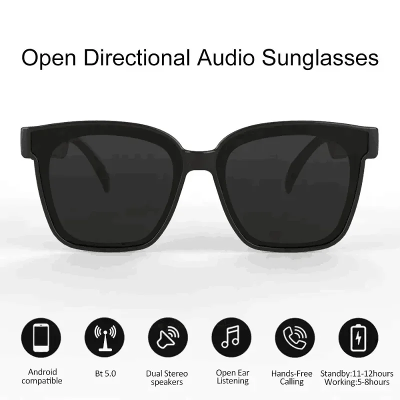 Lunettes de soleil audio intelligentes Bluetooth, anti-UV, mode extérieure, disponibles pour écouter de la musique et des appels