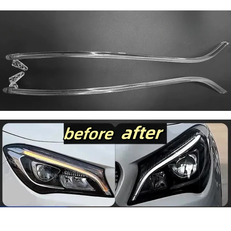 For Mercedes-Benz W117 CLA 2016-2019 LED DRL Car Headlight Light Guide Plate Daytime Running Light Tube Bar