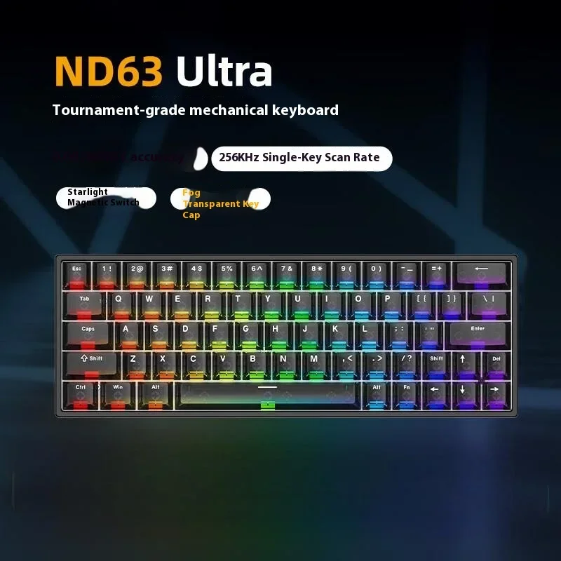 

Игровая клавиатура Irok ND63 Ultra MAX с эффектом Холла 0,001 мм, точность RT, 8 кГц, частота заката, динамическая SOCD MT TGL, с возможностью горячей замены