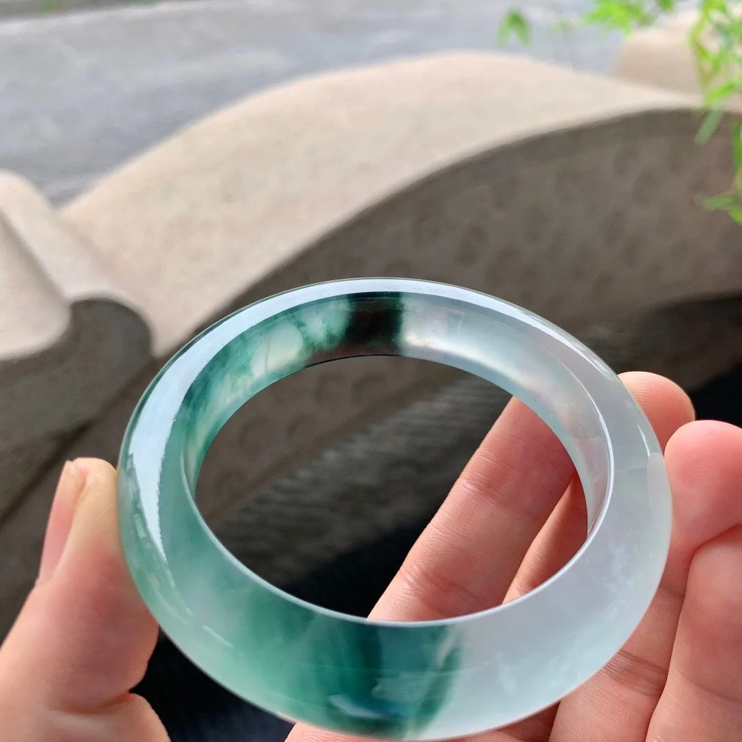 Tự Nhiên Thật 100% Chalcedony Xanh Ngọc Jadeit Lắc Tay Phẳng Thanh Ngọc Jadeit Lắc Tay Xanh Ngọc Cho Người Phụ Nữ Tính Khí Tặng Vòng Tay