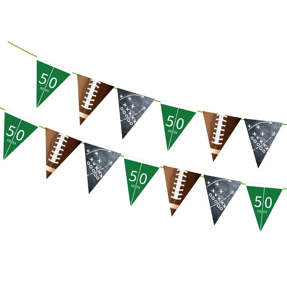 Football Bunting Party Decoration Flag Pennant Flags Garland Decorate American Style Rugby