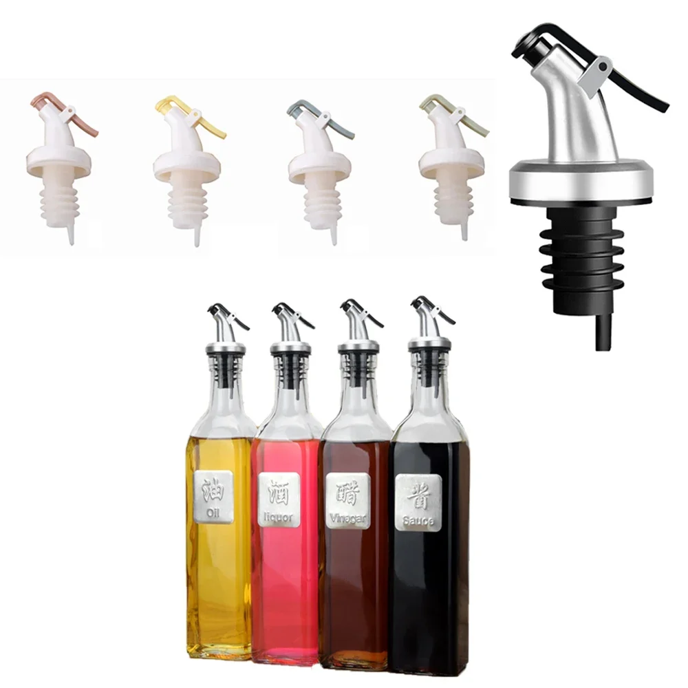 Olive Oil Bottle Sprayer Wine Pourer Sauce Boat Nozzle Liquor Oil Dispenser Leak-Proof Plug Bottle Stopper Kitchen Tool Gadgets