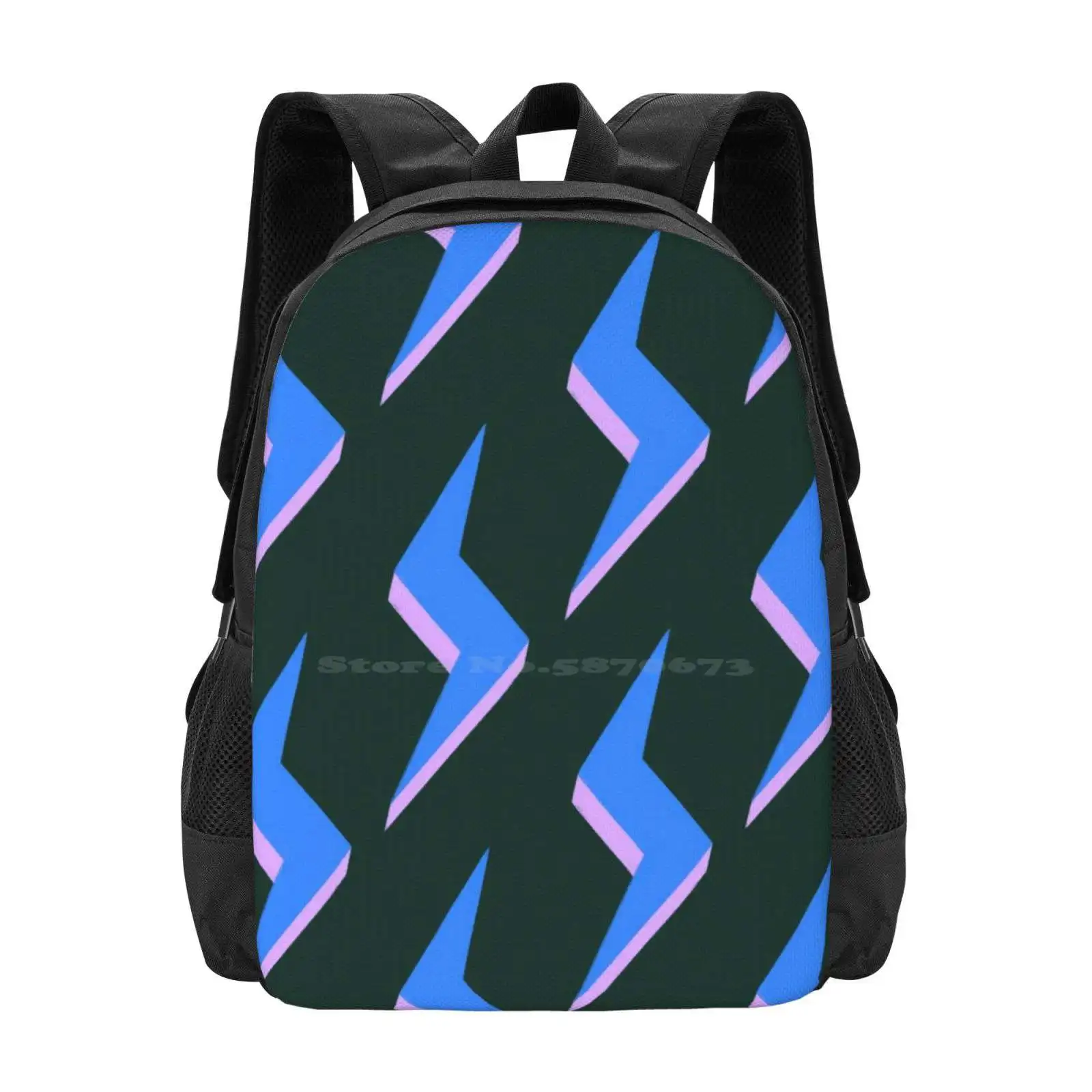 Lightning Khaki School Bag Big Capacity Backpack Laptop Lightning Sky Flash Pattern Repeat Colour Bright Hand Wall