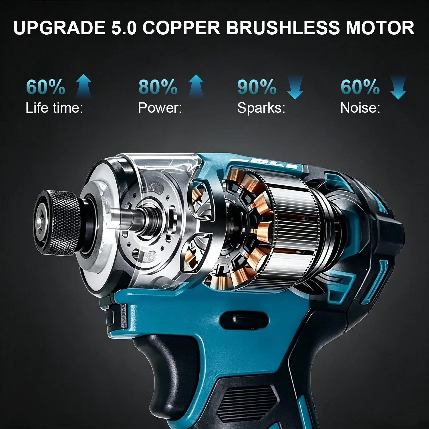 IONTOOL DTD173 Brushless Cordless Impact Driver 1/4 Inch 600W 180N.m High Torque For 18V Battery Home Furniture Assembly Tool
