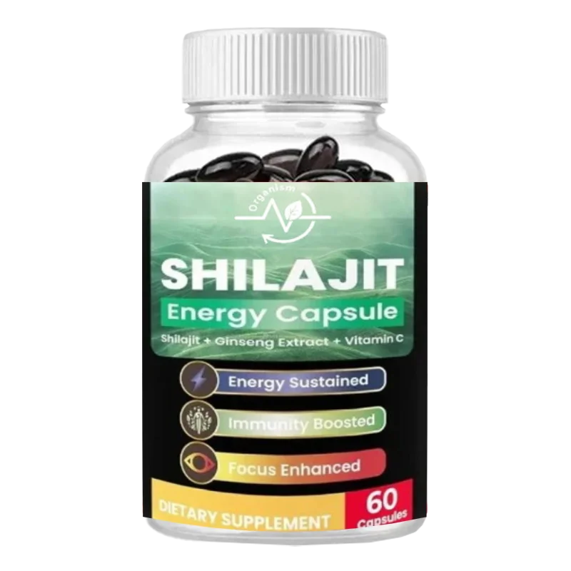 تحتوي كبسولات Shilajit على حمض رطبة طبيعي و85+ معادن، توورين، فيتامينات - الطاقة، المناعة، ودعم الصحة في الطاقة
