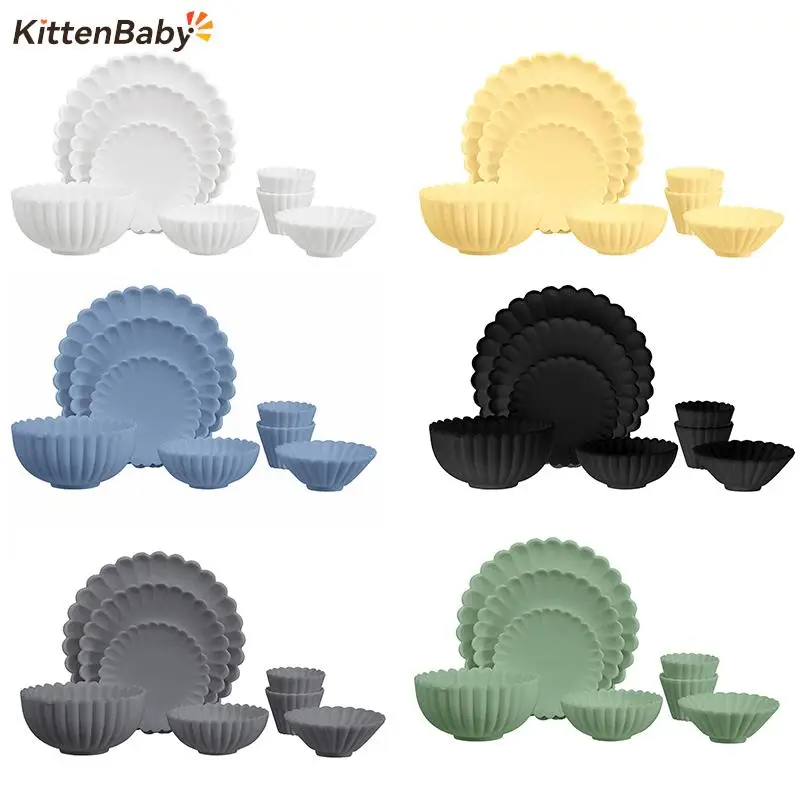 5Pcs/8pcs Kitchen Toys Doll House Dinner Plates Doll Durable Mini Food Dishes Tableware Miniature Doll House Accessories