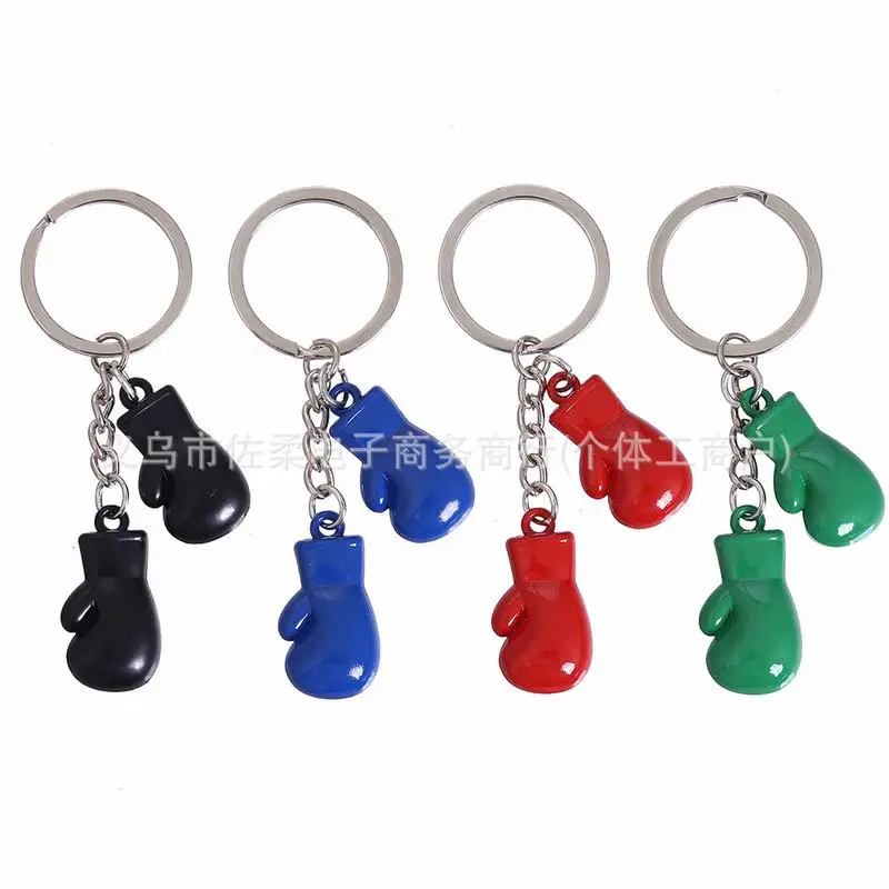 10 Pieces Creative Personalized Boxing Gloves Keychain 3D Metal Pendant Gym Club Graduation Season Gift