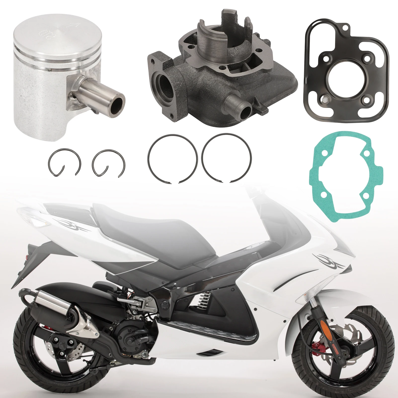 

50 cc Cylinder Kit with Piston Compatible with Peu-geot Speedfight 3 Jetforce Jet Force TSDI C-Tech Ludix Blaster 2