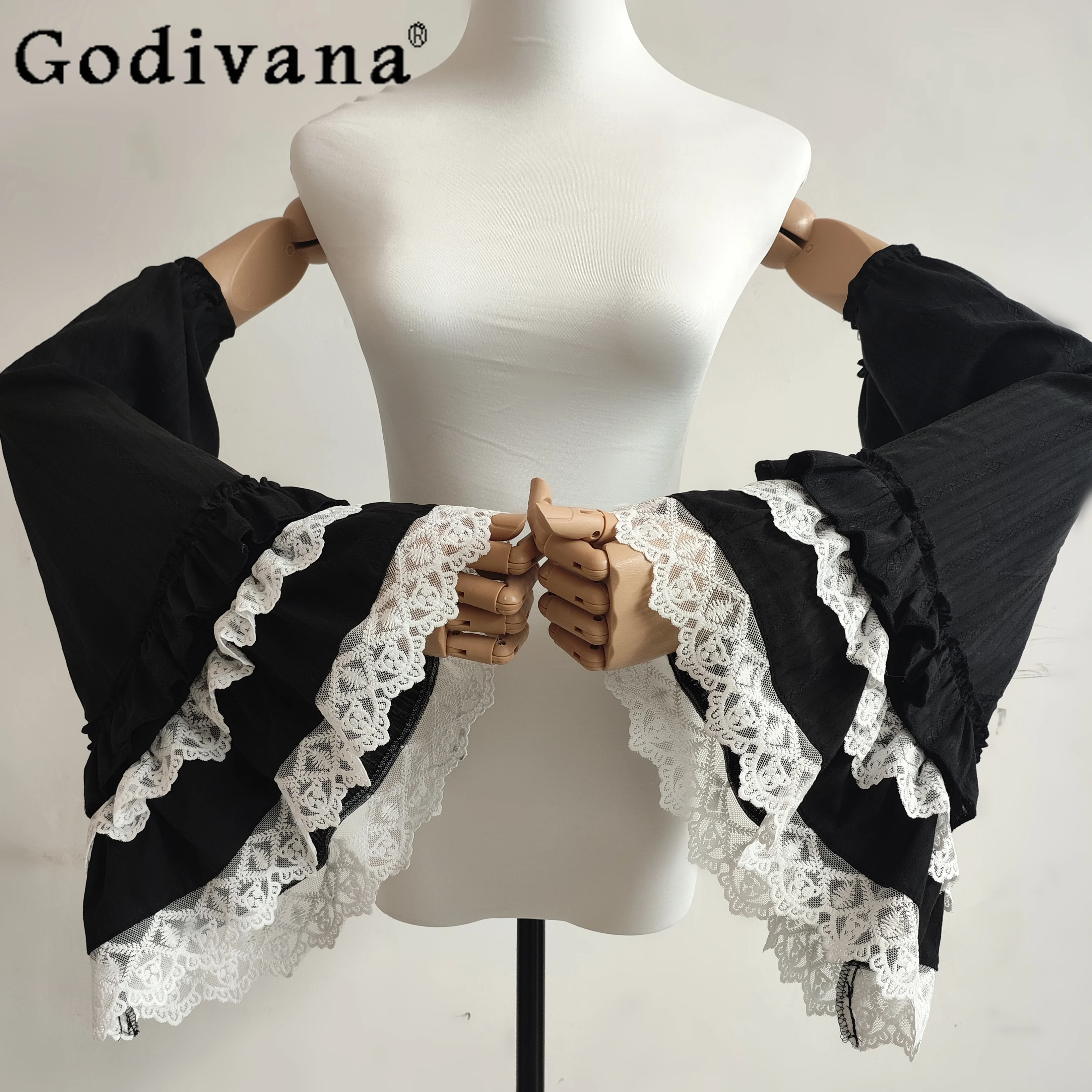 和風オリジナルロリータ純綿アームスリーブフリルベルスリーブファッション多用途装飾マッチングアームスリーブ