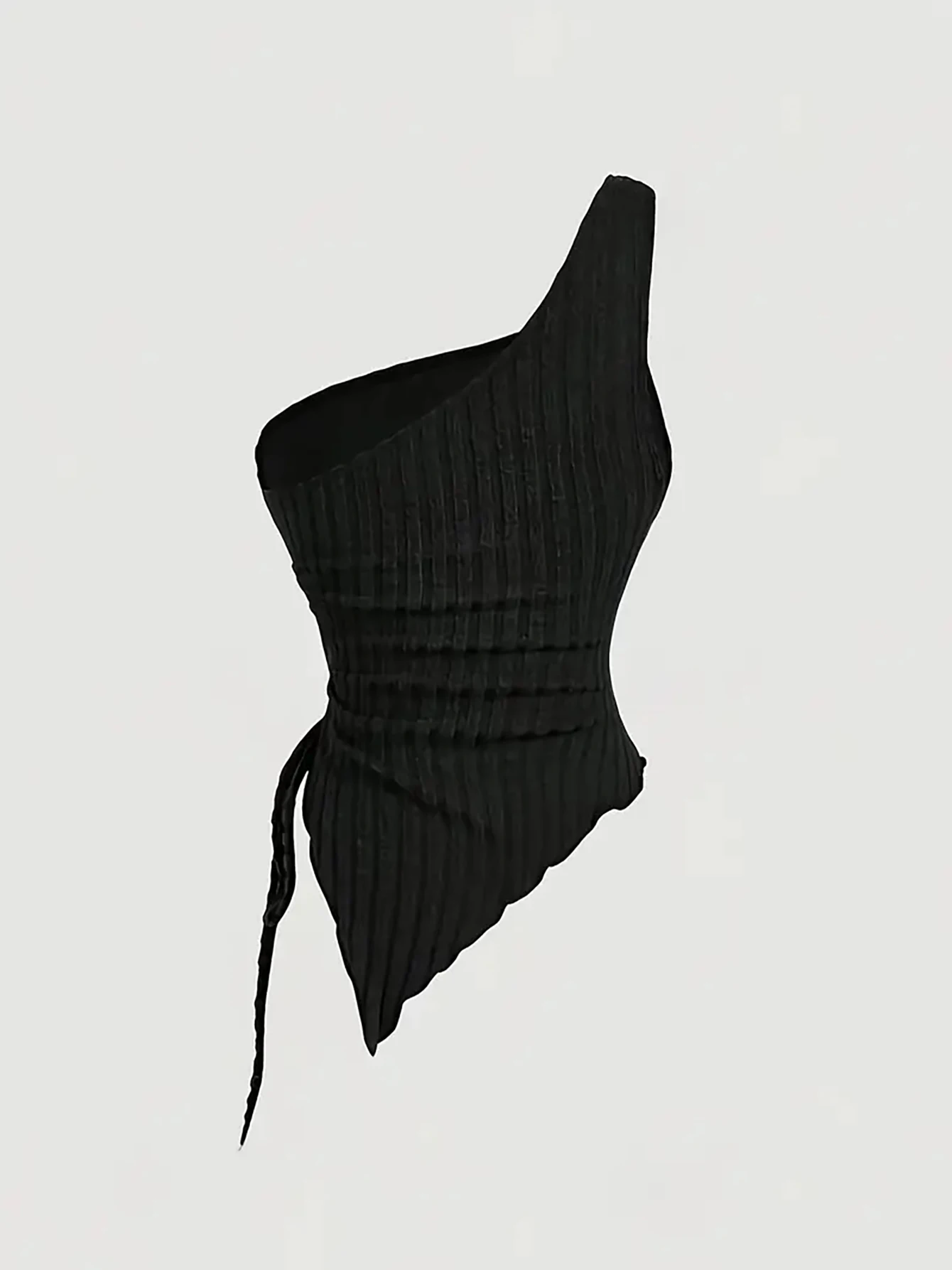 Summer New Women Sleeveless Strap Vest Pure Color Fashion Drawstring Crossbody Design Single-Piece Tops