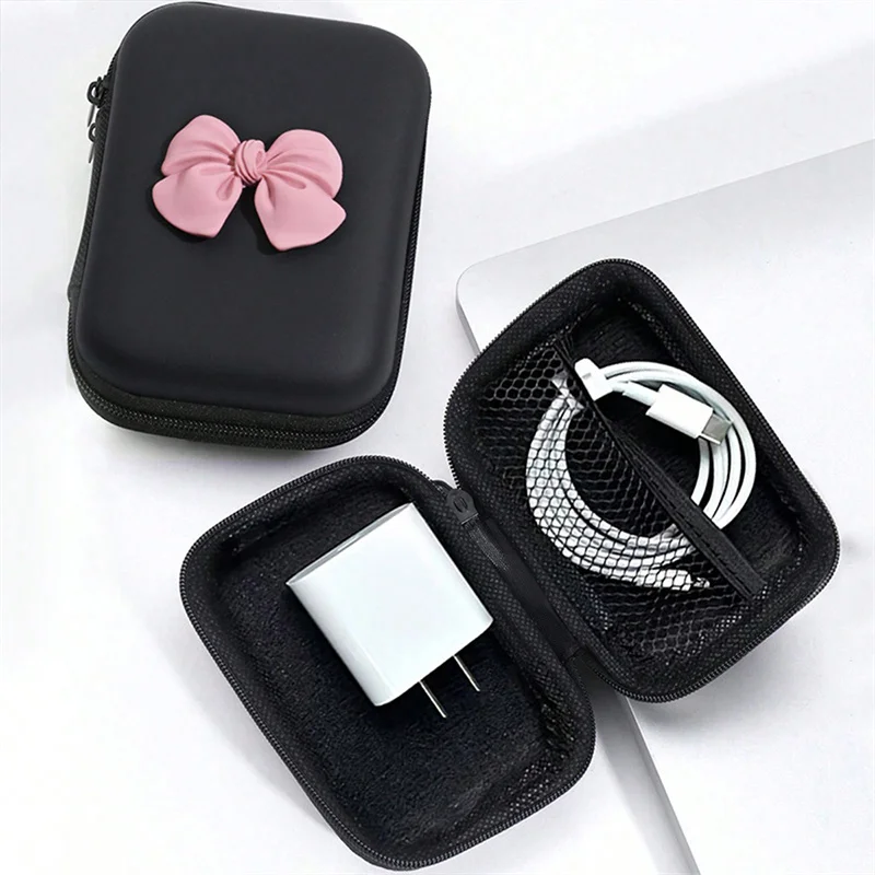 Eva Watch Storage Box Portable Waterproof Earphone Bag Love Pattern Multi Functional Digital Product Storage Box