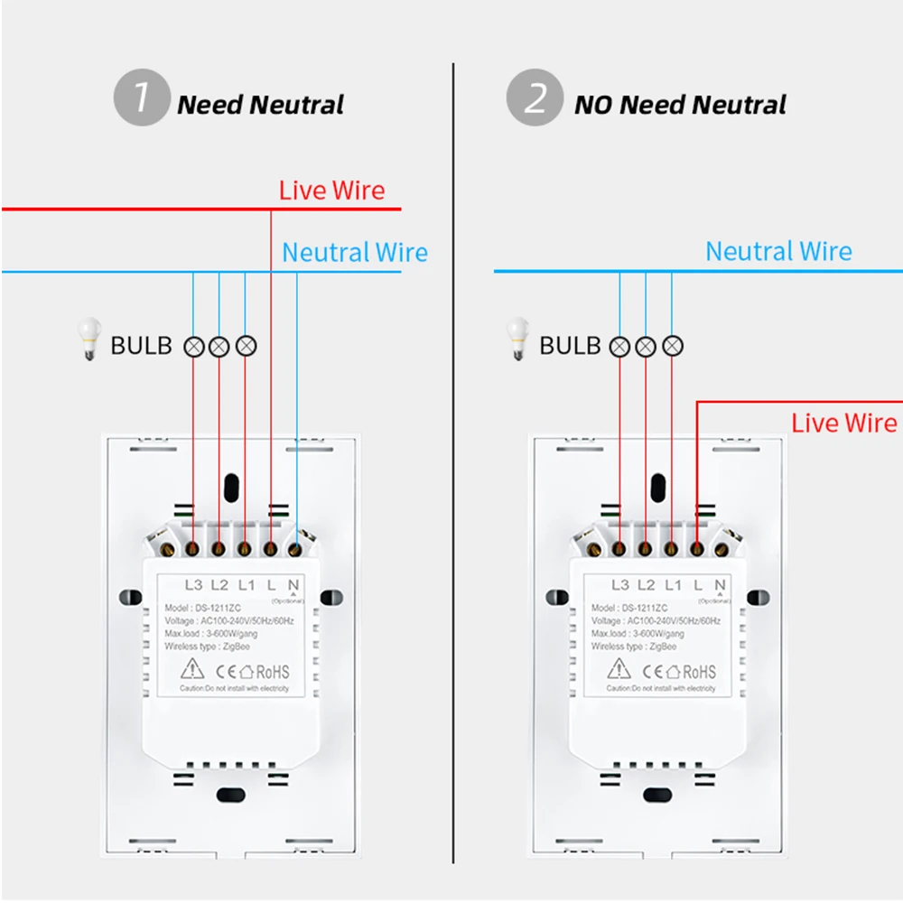 Picture 6: Tuya Zigbee Smart Switch US Standard Single Fire Zero Fire Universal APP Remote Voice Control Timing Scene