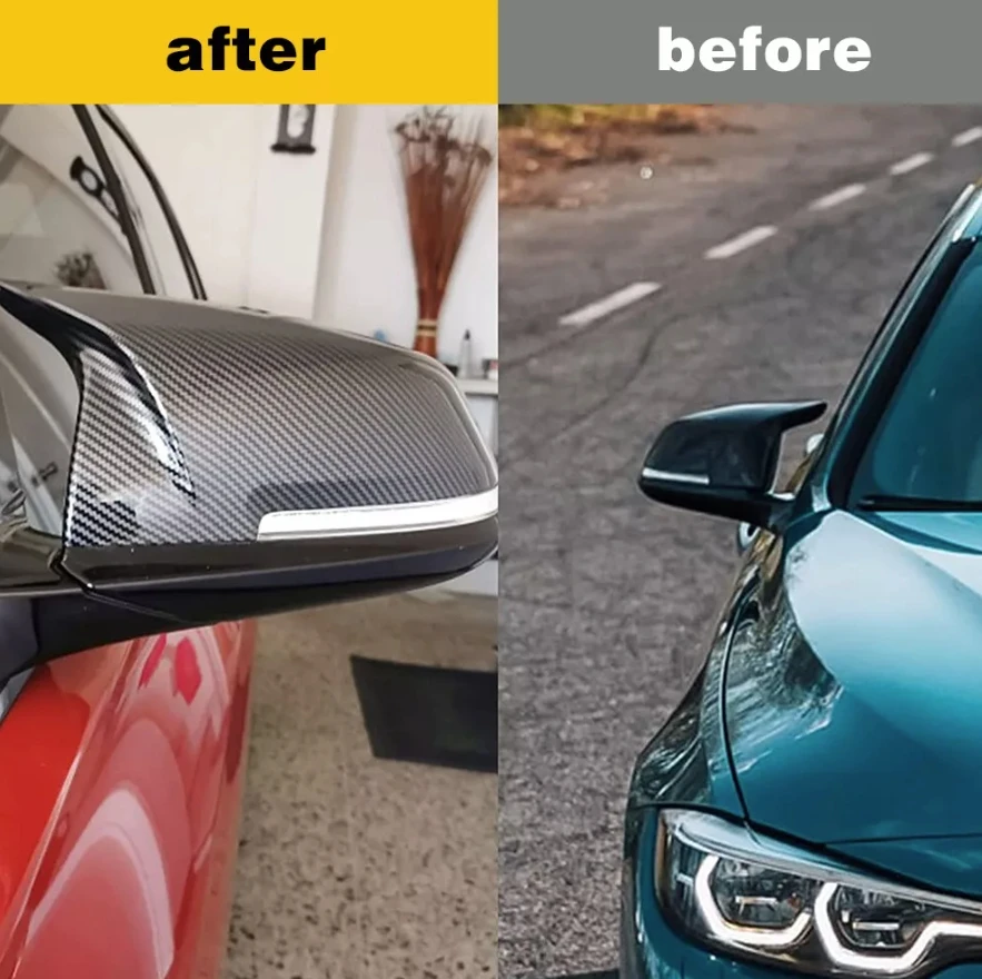 غطاء مرآة من ألياف الكربون بتصميم بديل لملحقات BMW F20 الخارجية