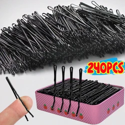 60/240pcs Black Hairpins for Women Hair Clip Lady Bobby Pins Invisible Wave Curly Bride Disposable Hairgrip Barrette Hair Clips