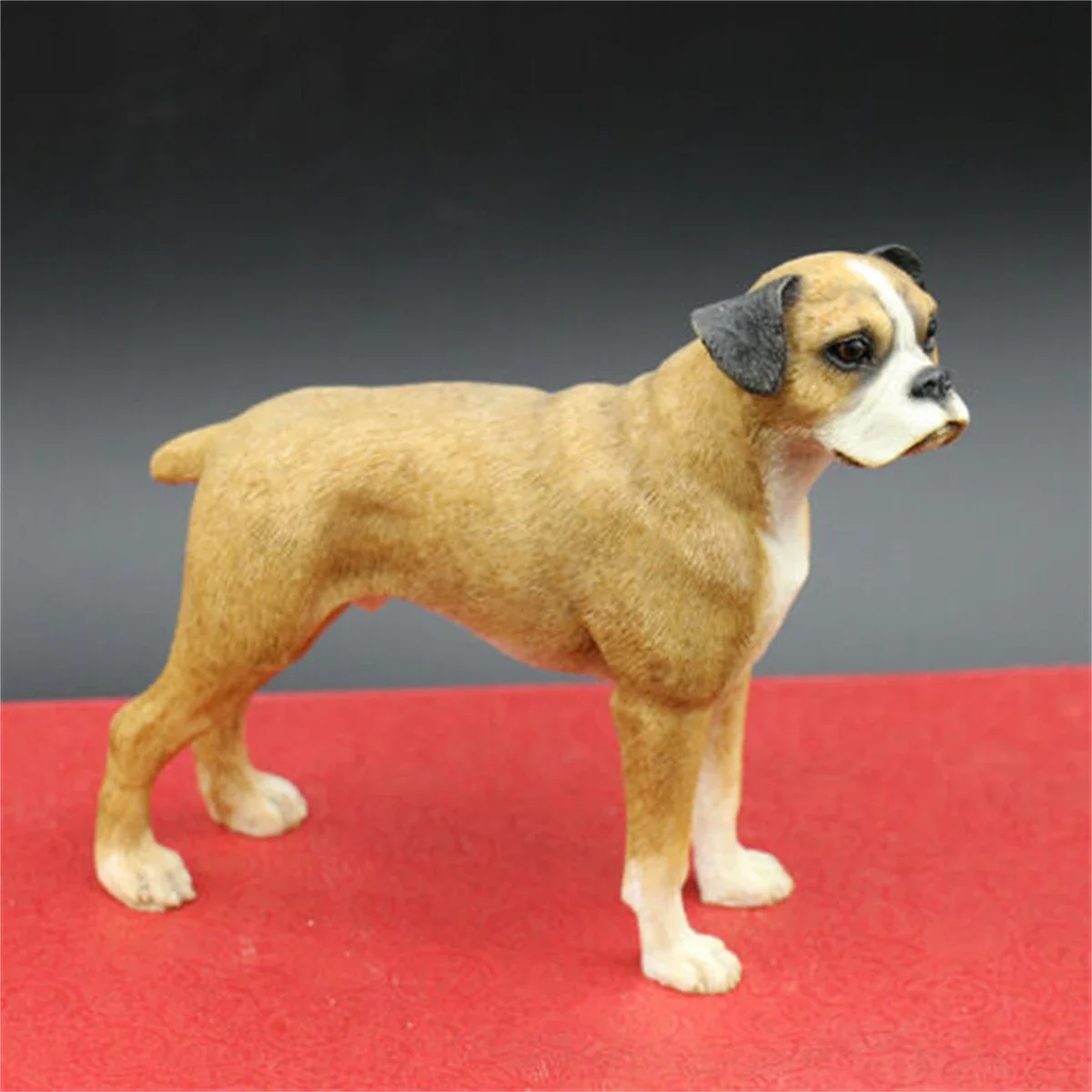 JJM Boxer Dog Pet Figure Canidae Animal Collector Car Decoration Kid Toys Crafts Souvenirs Gift Decor Simulation Collection