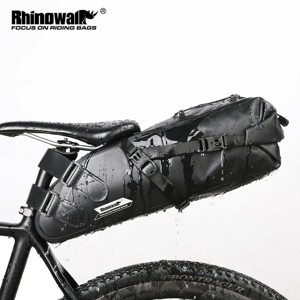 Rhinowalk 13L Bike Waterproof Bicycle Saddle Bag Reflective Large Capacity Foldable Tail Rear Bag Cycling MTB Trunk Pannier