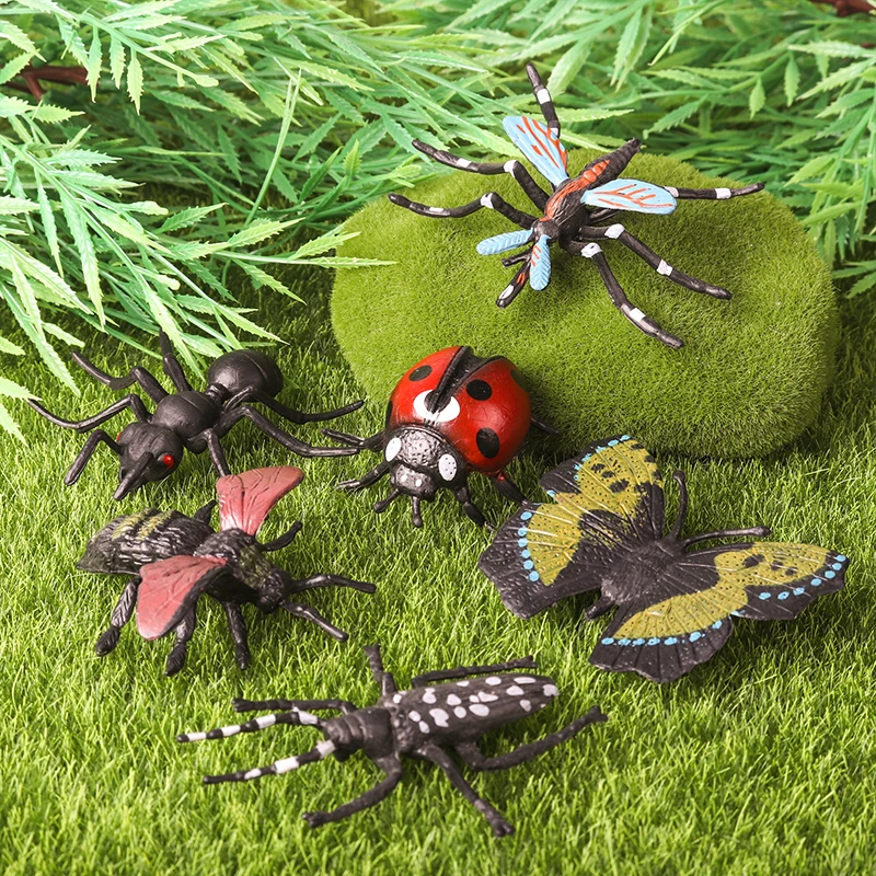 Oenux Insekt Tiere Modell Set Schmetterling Libelle Biene Käfer Spinne Skorpion Mantis Zikade Eidechse Garten Miniatur Kind Spielzeug Geschenk – Detail 18