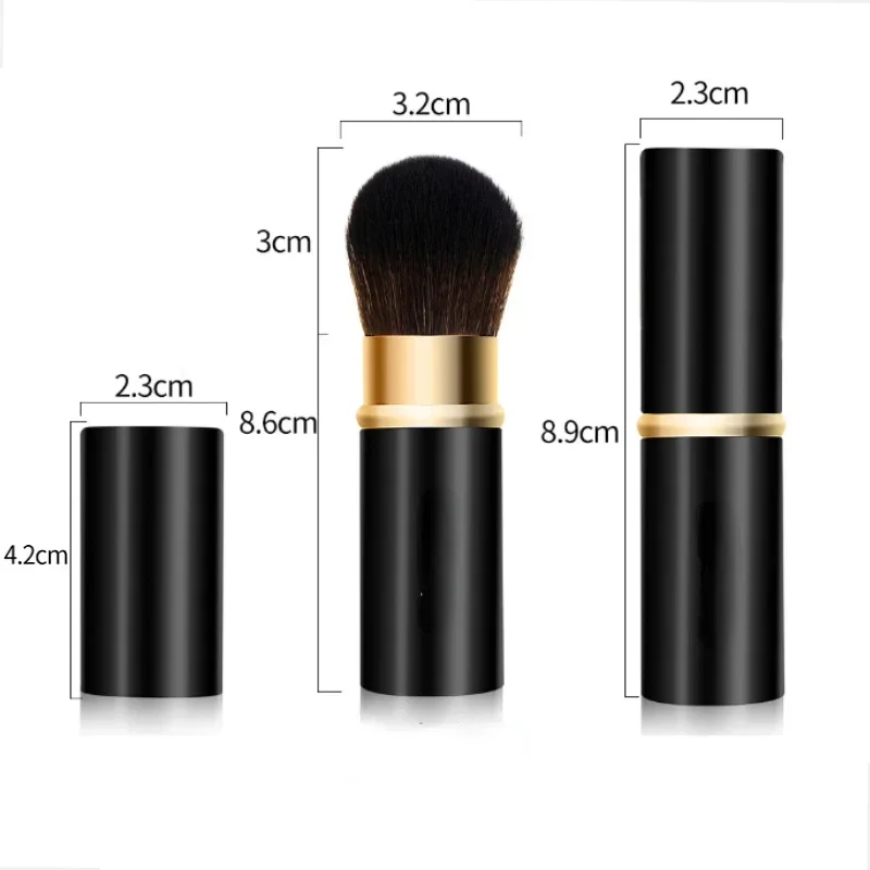 1 Pcs Retractable Makeup Brushes Powder Foundation Blending Blush Brush Make Up Cosmetics Brushes Female Metal Handle Brush