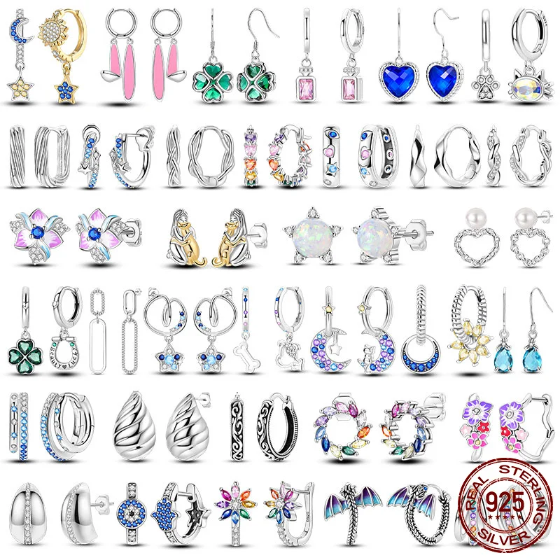 

New 100% 925 Sterling SilverNovel Retro Versatile Irregular Ocean Hoop Earrings Original design DIY Jewelry Making Women's Gift
