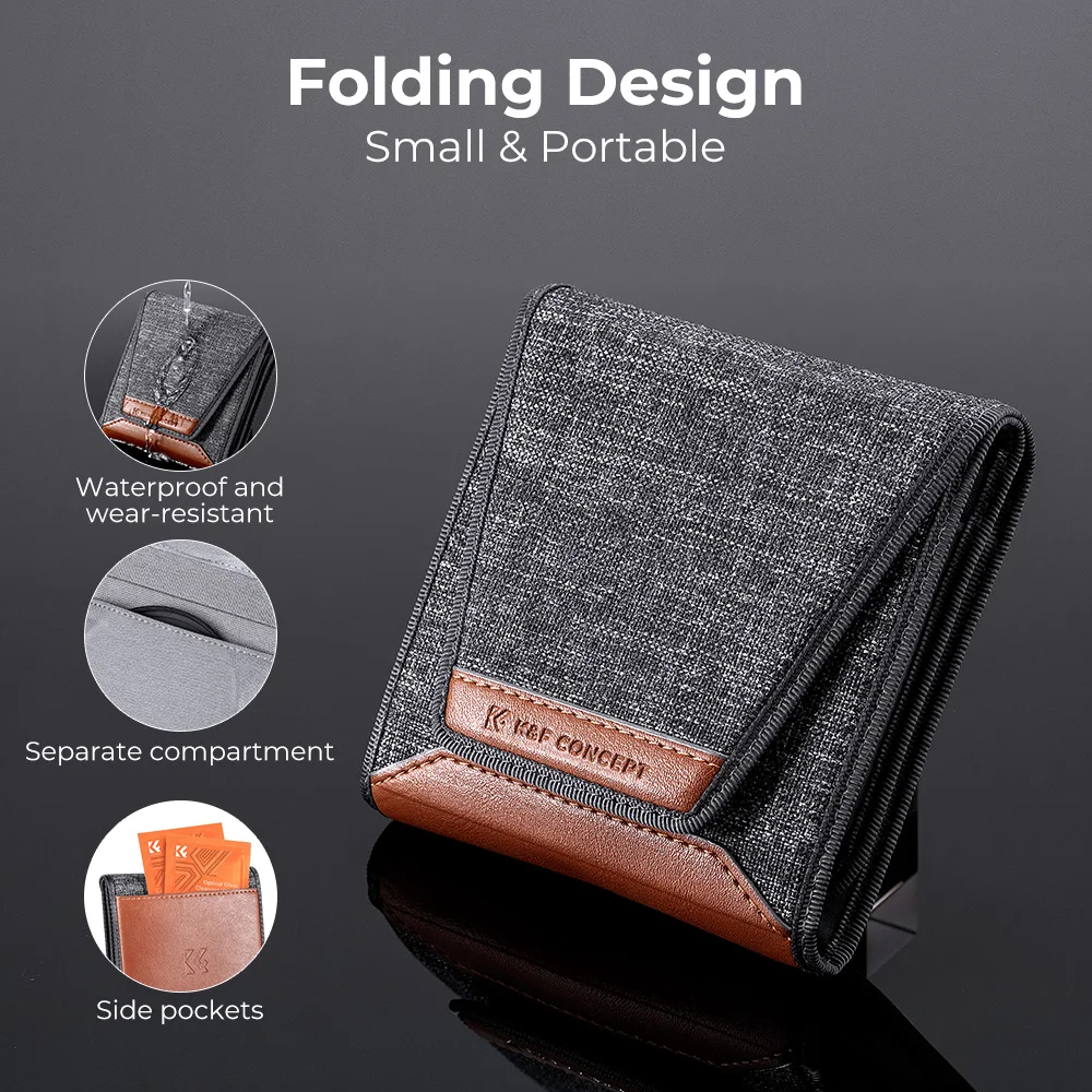 K&F Concept Filter Kit ND4 MCUV CPL(3Pcs)Neutral Density Polarizer UV Filter Set With Cleaning Cloth And Filter Bag 37mm-82mm