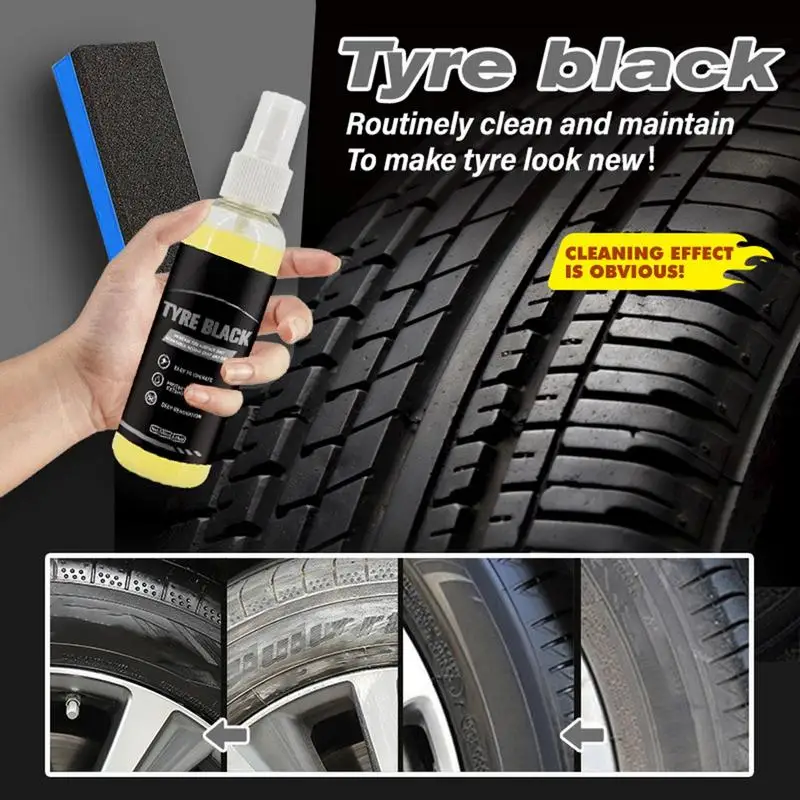 Automotive Tire Care 100 ml Automotive Wheel Cleaner Tire Shine Cleaner Mild Tire Cleaner Wheel Cleaner Spray Langanhaltender Glanz