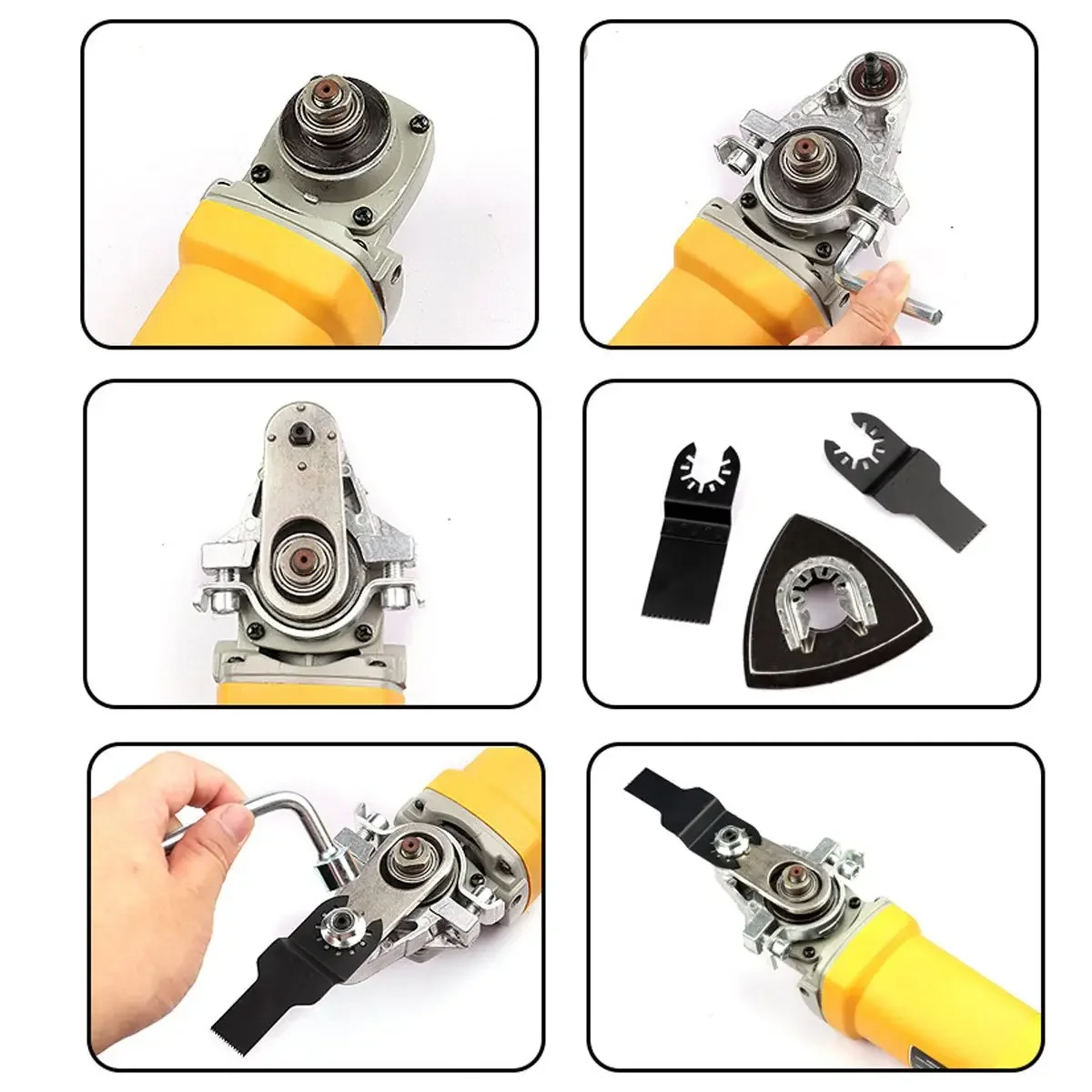 Universal Conversion Head Electric Grinder to Woodworking Oscillating Multi-Tools Adapter Kit Accessories 100mm Angle Grinder