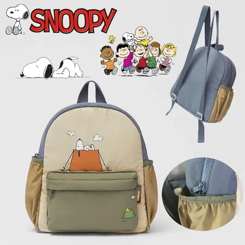 Snoopy New Backpack Nylon kids kindergarten  Female Travel Bag Backpacks Schoolbag for Teenage Girls Color Bookbag Mochila Gift