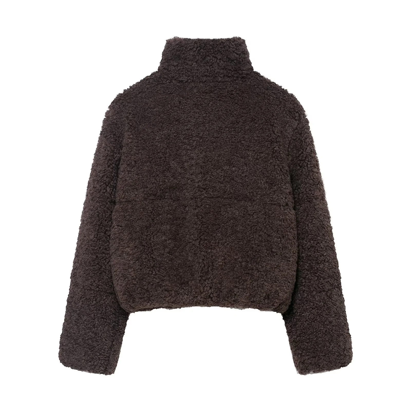 2025 شتاء جديد المرأة عارضة أزياء بسيطة فضفاضة مريحة الوقوف طوق امبسوول الدافئة سميكة سترة قطن #2