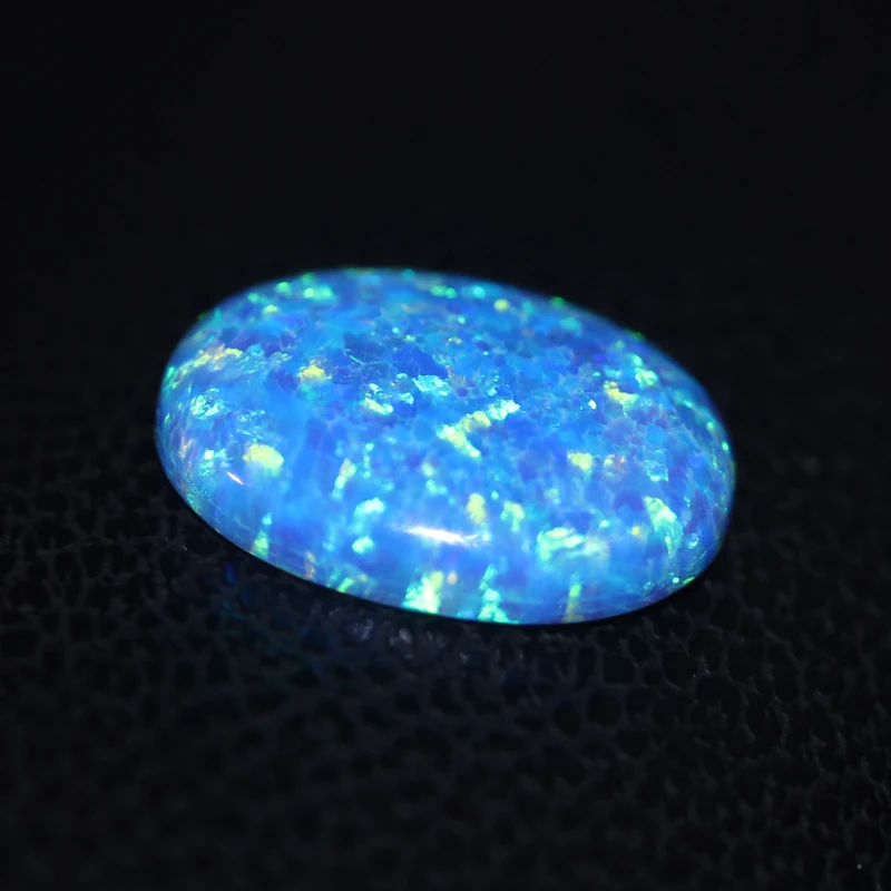 OP05 blue opal stone loose beads gemstones oval shape flat base cabochon created gemstone for jewelry making DIY precious stones