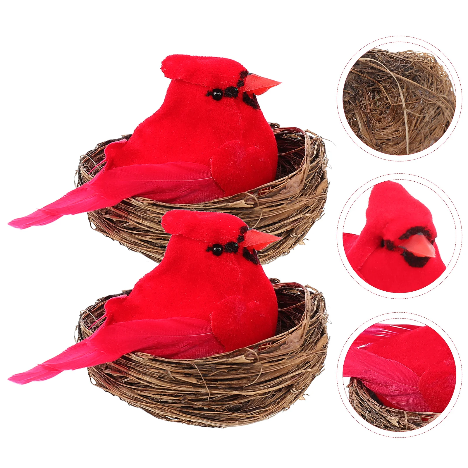 Artificial Robin Birds Christmas Decoration Mini Wreaths Cardinal Ornaments Foam Lifelike Model