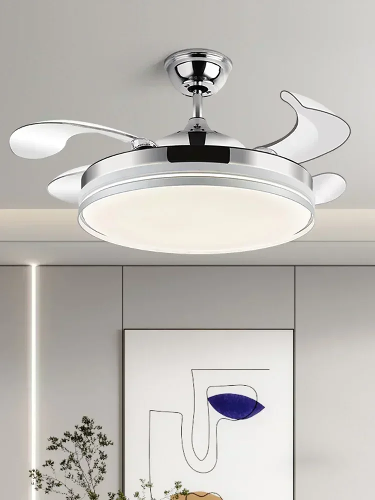 Zhigao intelligent invisible ceiling fan lamp Nordic luxury dining room living room bedroom household variable frequency mute