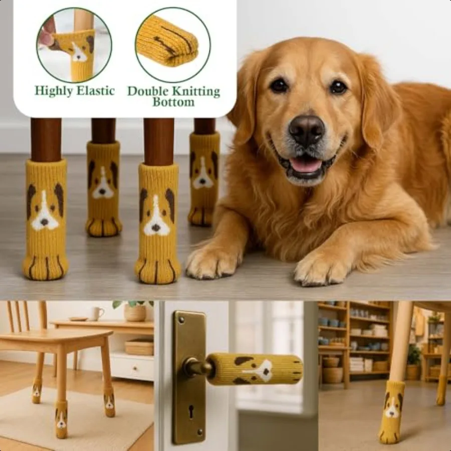24 قطعة كرسي الكلب لطيف الساق الجوارب. الأثاث الساق الجوارب عدم الانزلاق الحد من الضوضاء كرسي الجدول الساق الجوارب الصلبة حافظات الأرضية ل I #3
